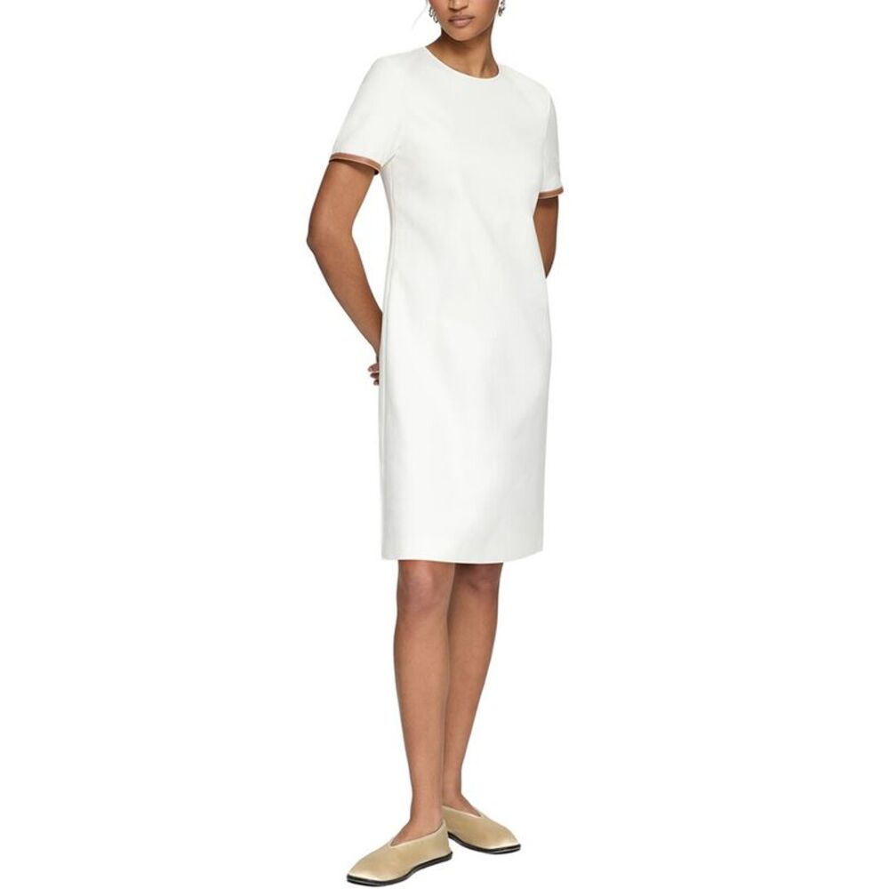 Lafayette 148 New York Womens  Short Sleeve A-Line Dress, White